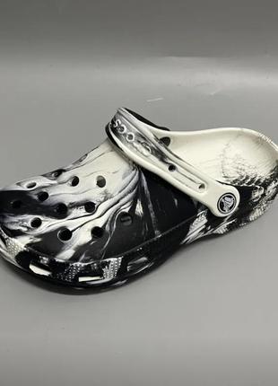 Crocs кроксы бело-черные