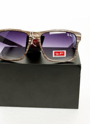 Очки солнцезащитные ray ban wayfarer   с текстурой дерева, очки унисекс7 фото