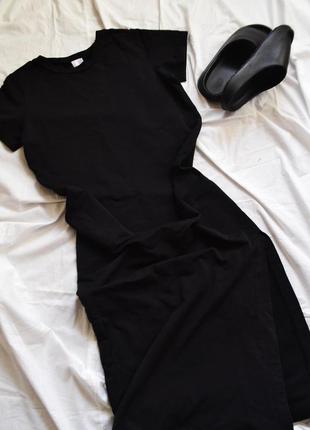 Длинное черное платье с разрезом платья максы с разрезом черное платье черное платье украинского изделия4 фото