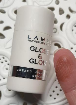 Lamel gloss& glow creamy highlighter stick хайлайтер в стіку4 фото