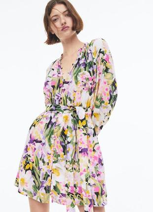 Цветочное платье h&m xs-s-m