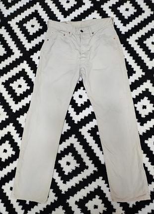 Брюки брюки джинсы мужские прямые бежевые повседневные levis, размер m