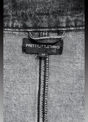 Куртка джинсова варена об'ємна prettylittlething jeans denim6 фото