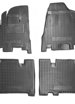 Полиуретановые коврики kia carnival (06-12) (акп) (первый и второй ряд) 11580 avto-gumm (киа карнавал)