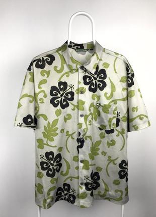 Винтажная рубашка с коротким рукавом quiksilver vintage