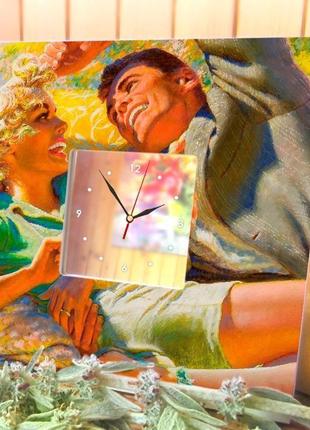 Дизайнерские часы с ретро декором "любовь" винтаж пинап (c00024)3 фото