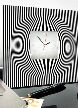 Дизайнерские уникальные часы "минимализм полоски" (c00227)3 фото