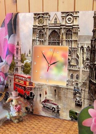 Дизайнерские часы с винтажным декором "лондон" (c00547)3 фото