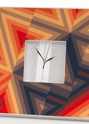 Сучасний настінний годинник "трикутні візерунки. абстракція" (c00710)1 фото