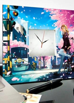Стильные настенные часы с декором "аниме" (c00740)3 фото