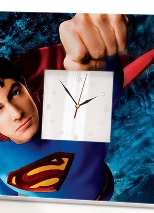 Настінний годинник з декором "супермен" (c00994)