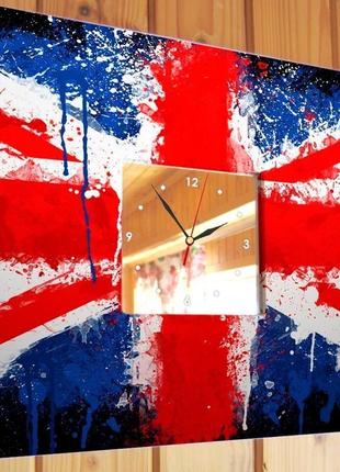Настінний арт годинник "британський прапор. union jack" (c03010)2 фото