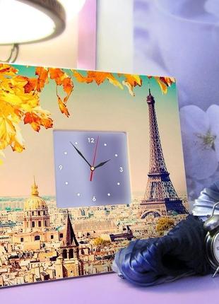 Настінний годинник "осінній париж" (c03031)3 фото