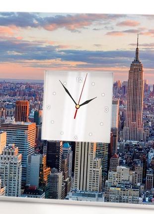 Дизайнерський годинник настінний "нью-йорк. манхеттен. хмарочоси" (c03059)1 фото