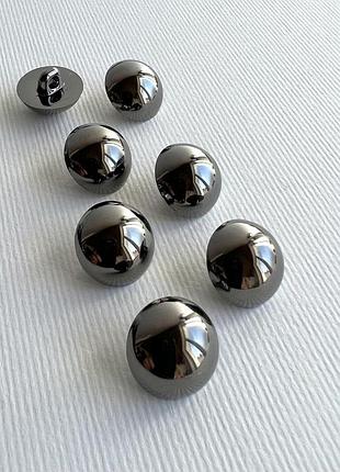 Ґудзик 7/759 костюмний гладкий на ніжці срібний 18мм пластик