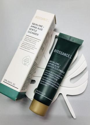 Гель для умывания с алоэ biossance squalane + amino aloe gentle cleanser