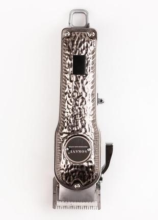Машинка для стрижки sokany sk-lf-9976 аккумуляторная с 4 насадками и usb серебро