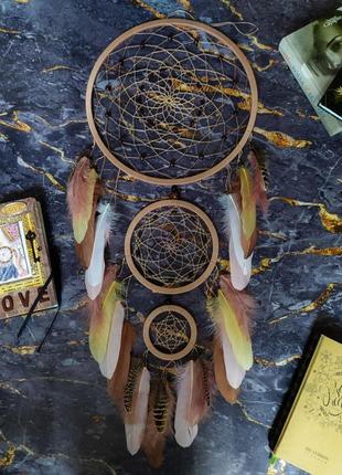 Бежевый карамельный ловец снов. бежевий карамельний ловець снів. декор для дома....