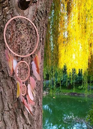 Бежевый карамельный ловец снов. бежевий карамельний ловець снів. декор для дома....