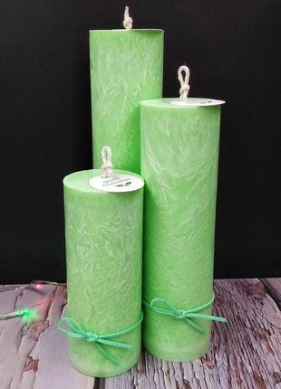 Свічки натуральні. набір свічок із пальмового воску. інтер'єрні свічки. ціна за маленький циліндр.1 фото
