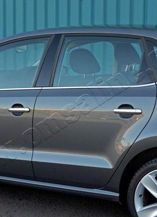 Volkswagen polo hb (2009-) молдинги стекол нижние 6шт