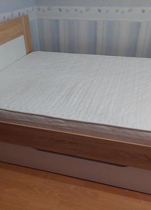 Ліжко 160×200 jusk світлий дуб білий + матрац8 фото