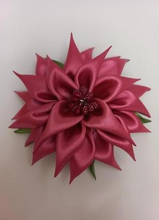 Заколка автомат малинова квітка