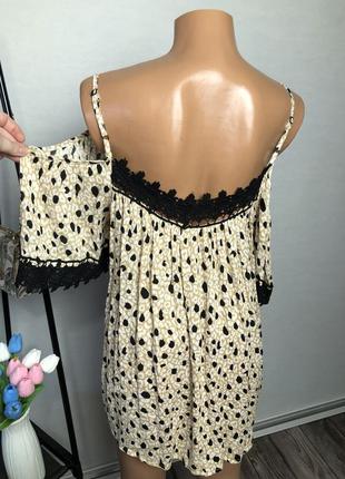 Блузка открытые плечи натуральная ткань вискоза коттон6 фото