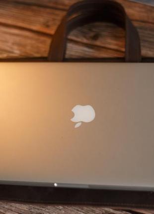 Шкіряний чохол для ноутбука з кишенями для зарядки macbook lenovo5 фото