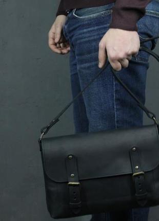Мужская сумка планшет через плечо, мужской портфель из натуральной кожи, мессенджер3 фото