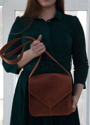Стильна та універсальна жіноча сумка через плече ручної роботи з натуральної шкіри5 фото