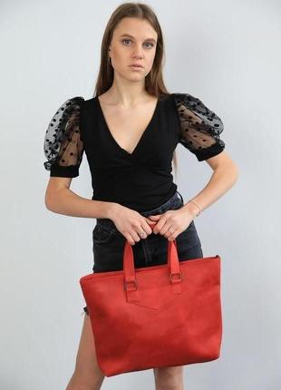 Базова жіноча сумка з натуральної шкіри.3 фото