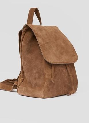 Женский рюкзак/ранец из натуральной замши коричневый5 фото