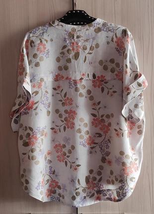 Льняная блуза в цветочный принт батал от marks&spencer7 фото