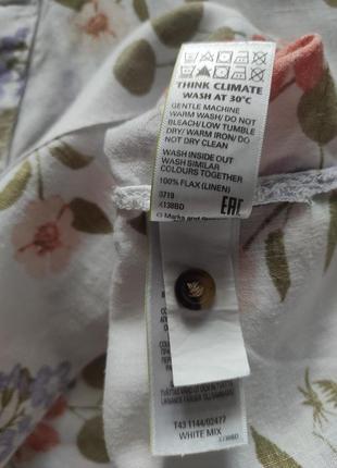 Льняная блуза в цветочный принт батал от marks&spencer10 фото