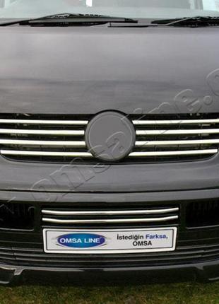Volkswagen t5 (2003-2010) накладки на решетку радиатора 8шт