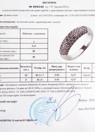 Кольцо бриллианты 0,99ct чёрный белый белое золото 585 16р каблучка діамант9 фото