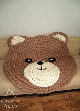 Килимок-плед handmade "ведмедик" з товстої мериносової вовни