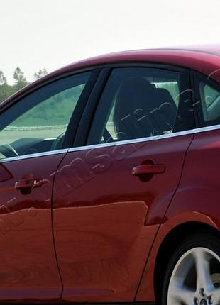 Ford focus sedan (2011-) молдинги стекол нижние 8шт