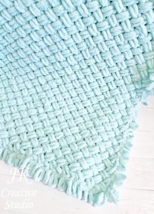 Плед "мята" из плюшевой пряжи