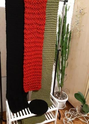 Длинный шарф крупной вязки3 фото