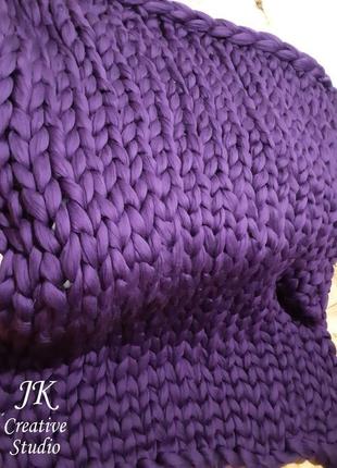 Плед "фиолет" из толстой мериносовой шерсти2 фото
