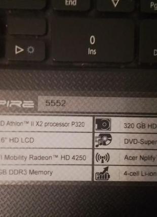 Ноутбук acer aspire 5552-amd athlon ii p320-2.3ghz5 фото