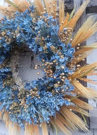 Весняний вінок на двері, декоративний вінок