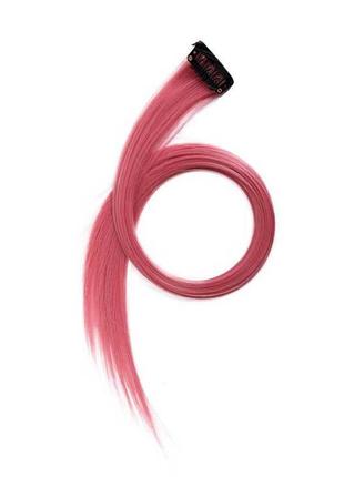 Цветная прядь волос на заколках 60 см пурпурный накладные волосы2 фото