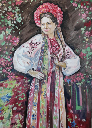 Картина украинка девушка в вышиванке1 фото