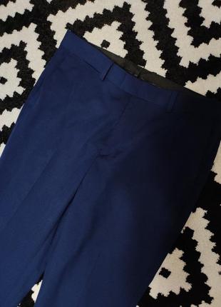 Брюки брюки брюки мужские прямые slim fit повседневные классические синие со стрелками легкие h&amp;m, размер m3 фото