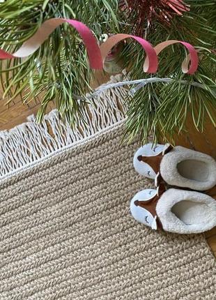 Сканди ковер из джута, бохо коврик, вязаный хюгге ковер