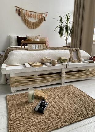 Килим із джута, приліжковий килимок, килимова доріжка, еко декор, ковер из джута4 фото