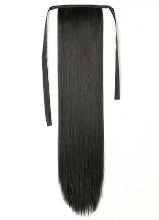 Шиньйон накладний хвіст на стрічці didaka пряме волосся "брюнетка" - 50 см
